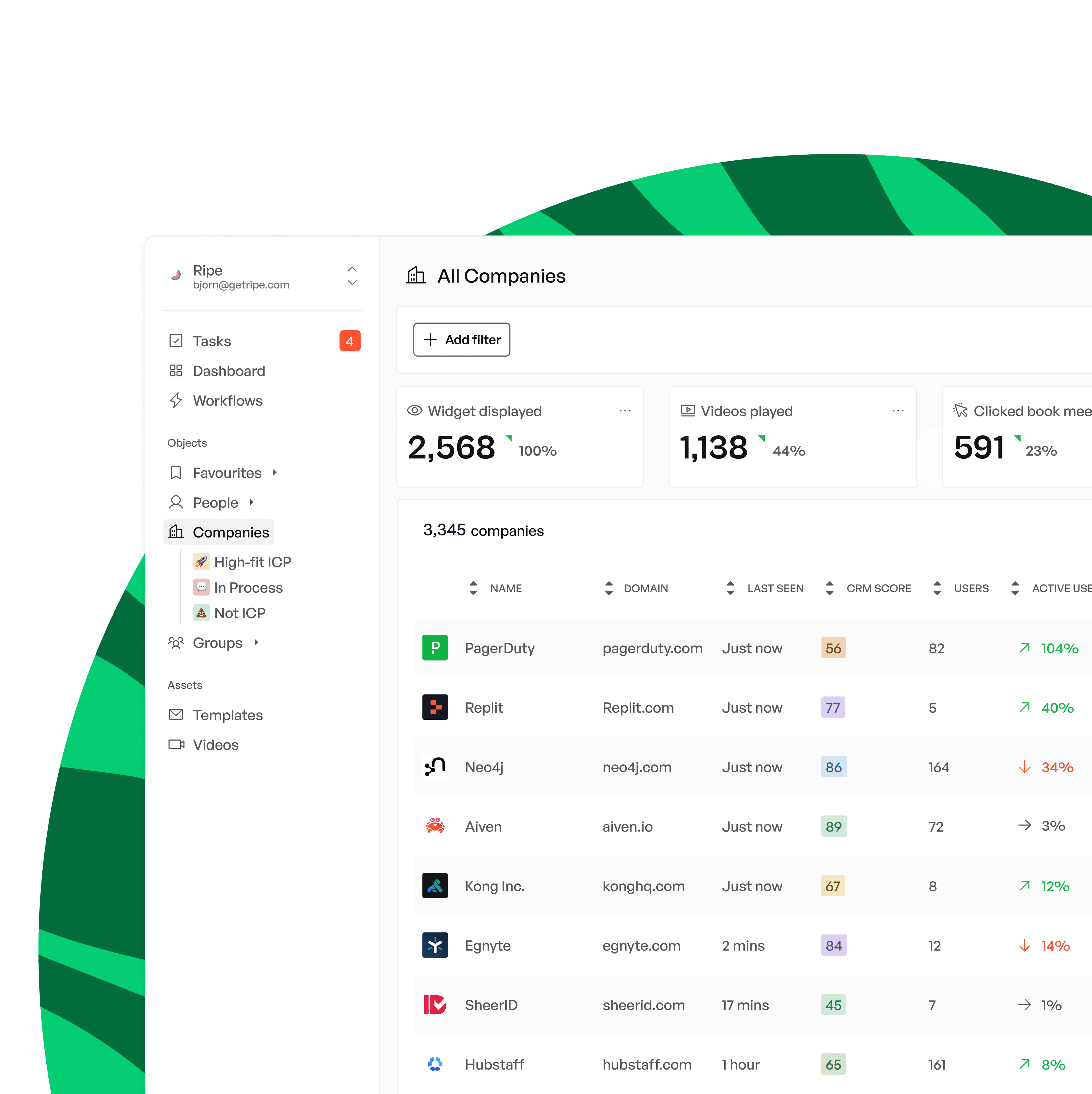 Example of a company segment in Ripe
